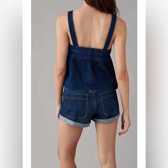 AMERICAN EAGLE DENIM BUTTON FRONT BABY DOLL TOP SIZE LARGE NWT - Picture 3 of 11